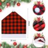 6-Piece Christmas Chair Back Covers, Black & Red Buffalo Plaid Slipcovers for Dining Room Decor - Image 2