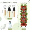 2 Set 7-Tier Stackable Vertical Planters with Wheels for Herbs, Flowers, and Vegetables (Brick Red) - Image 3