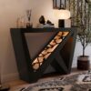Naomi Modern LED Console Table – W-Shaped Legs, Wood Entryway Table (Black) - Image 4