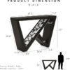 Naomi Modern LED Console Table – W-Shaped Legs, Wood Entryway Table (Black) - Image 3