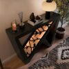 Naomi Modern LED Console Table – W-Shaped Legs, Wood Entryway Table (Black) - Image 2