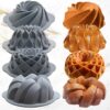 69-Piece Silicone Fluted Cake Pan Set – 6/7/8 Cup Tube Molds, Non-Stick Baking Cups (Grey) - Image 3