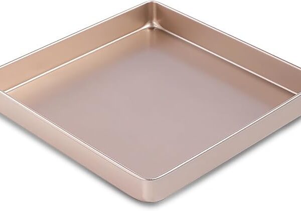 11x11" Square Non-Stick Baking Pan – Carbon Steel for Cake, Meat, and Pastries (Gold)