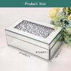 Luxury Silver Crushed Diamond Jewelry Box, Mirrored Glass Organizer for Rings & Jewelry Storage - Image 3