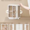 360° Rotating Jewelry Box with 7 Drawers, Dustproof & Moisture-Resistant Design (White) - Image 3