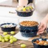 Set of 6 Small Ceramic Pie Pans – 5.5" Deep Dish Mini Baking Plates for Dessert & More (Blue) - Image 4
