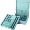 Two-Layer Jewelry Box Organizer with Lock (Blue) - Image 4