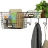 Vintage Entryway Station with Industrial Gray Basket - Image 4