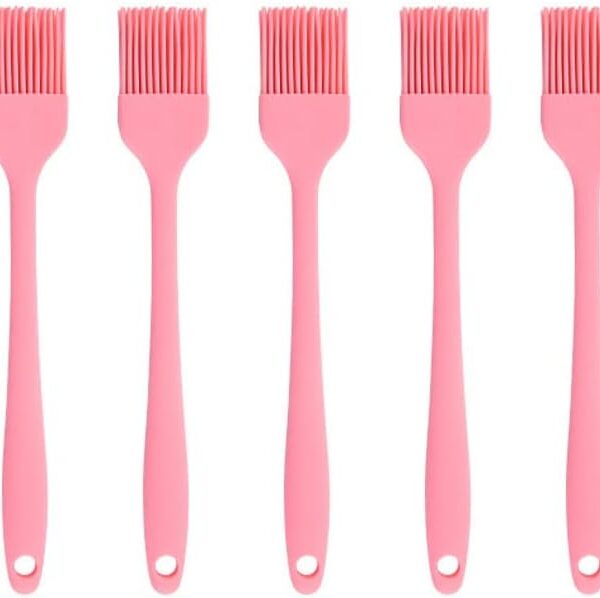7-Piece Silicone Basting Brush Set – BBQ, Pastry & Cooking Brushes (Pink)