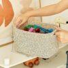Set of 3 Small Cotton Rope Storage Baskets (11"x7"x7"), Woven Bins for Toys, Towels & Home Decor (Beige) - Image 3