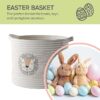 Set of 3 RGI Home Decorative Storage Baskets with Safari Animal Prints, Fabric Rope & Linen Bins for Nursery/Playroom (Ivory, Tan, Linen) - Image 4