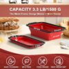 2-Pack Silicone Loaf Pans with Metal Frame – Non-Stick Bread & Cake Molds (9"x5"x2.5", Red) - Image 2