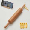 Classic 17" Wood Rolling Pin – Includes Silicone Mat & Adjustable Thickness Rings for Baking Pie Crust, Cookies, Pizza & Bread - Image 2