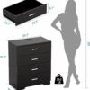 Black 4-Drawer Dresser with Power Outlets & Organizer - Image 3