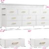 55" White Dresser with 10 Drawers, LED Lights & Power Outlets – Metal Frame for Bedroom or Closet - Image 4