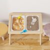 Wooden Sensory & Activity Table for Kids with Bins, Chalkboard & Whiteboard - Image 4