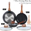Ceramic Nonstick Frying Pan Set with Lids – Non-Toxic, PTFE & PFOA-Free, All Stovetop Compatible (Black) - Image 2
