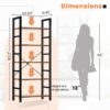 Sweetcrispy 5-Tier Tall Bookshelf – Rustic Brown Industrial Storage Organizer for Home & Office - Image 4