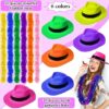 48-Piece Neon Party Set – 24 Gangster Hats & 24 Feather Boas for 1920s, Wedding, Carnival - Image 4