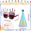 20-Piece Rainbow Birthday Party Hat & Sunglasses Set – Funny Cone Hats with Pom Poms - Image 2