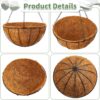 8-Pack 14" Metal Hanging Planters with Coconut Coir Liners & Chains - Image 3