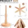 Wooden Christmas Tree Trivets, Set of 3 Coasters with Stand for Hot Dishes (Beech Wood) - Image 4
