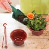 24 Pcs Hanging Plastic Planter Pots with Hooks - 6.7 Inch, Brown - Image 4