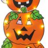 38" Halloween Garden Stakes, 3 Pumpkins & 1 Ghost Pre-Lit Outdoor Decorations for Lawn & Patio - Image 3
