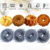 69-Piece Silicone Fluted Cake Pan Set – 6/7/8 Cup Tube Molds, Non-Stick Baking Cups (Grey) - Image 4