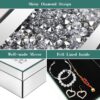 Luxury Silver Crushed Diamond Jewelry Box, Mirrored Glass Organizer for Rings & Jewelry Storage - Image 4