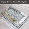 Luxury Silver Crushed Diamond Mirrored Jewelry Box Organizer for Women - Image 3