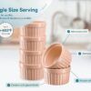 Set of 6 Pink Ramekins – 10 oz Porcelain Soufflé Dishes, Oven Safe for Baking Desserts & Soup - Image 3
