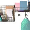 Vintage Entryway Station with Industrial Gray Basket - Image 3