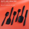 6-Piece Silicone Spatula Set – Heat-Resistant Pastry Scrapers & Brushes (Black) - Image 3