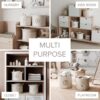Set of 3 RGI Home Decorative Storage Baskets with Safari Animal Prints, Fabric Rope & Linen Bins for Nursery/Playroom (Ivory, Tan, Linen) - Image 3