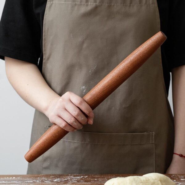 Sapele Wood French Rolling Pin – 15.75" Tapered Roller for Baking Fondant, Pie Crust, Cookies & Pastry