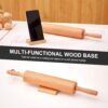 Classic Wood Rolling Pin – 17" Wooden Dough Roller with Silicone Mat Set for Baking Pie Crust, Cookies, Pizza & Bread - Image 2