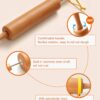 Classic 17" Wood Rolling Pin – Includes Silicone Mat & Adjustable Thickness Rings for Baking Pie Crust, Cookies, Pizza & Bread - Image 3