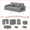"14pcs Modular Kids Play Couch – Convertible Foam Sofa, Grey" - Image 3