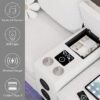 4-Seat Sectional Sofa with Smart Features – Bluetooth Speaker, RGB Light, Charging Station, Storage Ottoman (White) - Image 3