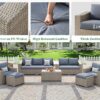 7-Piece Outdoor Patio Furniture Set – Wicker Sectional Sofa with Storage Coffee Table & Ottomans - Image 3