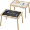 Wooden Sensory & Activity Table for Kids with Bins, Chalkboard & Whiteboard - Image 3