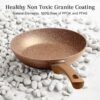 3-Piece Nonstick Frying Pan Set with Lids – Granite Cookware, Induction Compatible, PFOA-Free, Toxin-Free - Image 2