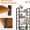 Sweetcrispy 5-Tier Tall Bookshelf – Rustic Brown Industrial Storage Organizer for Home & Office - Image 3