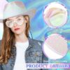 "24 Pcs Holographic Cowgirl Hats with Heart Sunglasses – Fun Party Set for Women" - Image 3