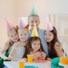 30 Pcs Rainbow Cone Party Hats – Pastel Theme with Pom Poms - Image 2