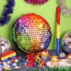 "Disco Roller Skating Piñata Set with Stick, Blindfold, Confetti & Decor – 80s/90s Party Supplies" - Image 3