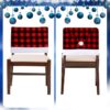 6-Piece Christmas Chair Back Covers, Black & Red Buffalo Plaid Slipcovers for Dining Room Decor - Image 3