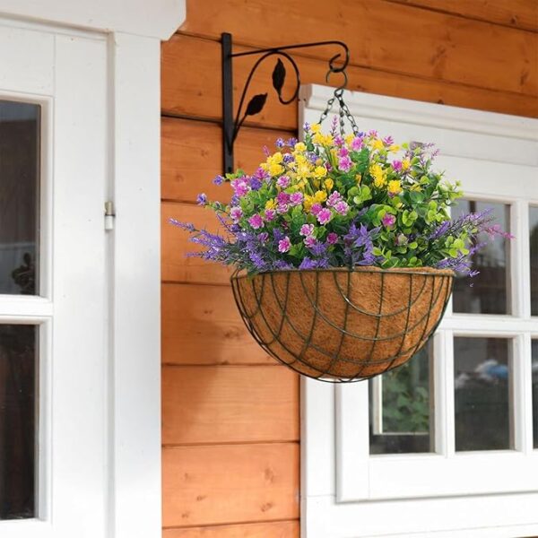 12 Pcs UV Resistant Artificial Flowers for Outdoor Decor – Multi-Color Faux Plants