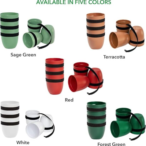 3-Pack 6-Inch Railing Planters for Outdoor Plants – Made in the USA